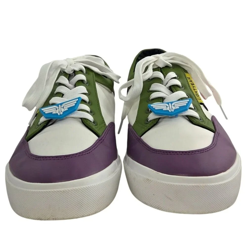 Disney Buzz Lightyear Toy Story Purple Green Low Top Lace Up Sneakers Size 10 - Picture 2 of 9